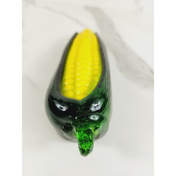 Art Glass Hand Blow Ear Sweet Corn Vegetable 8" Home Decor 90s Vintage - Picture 4 of 12
